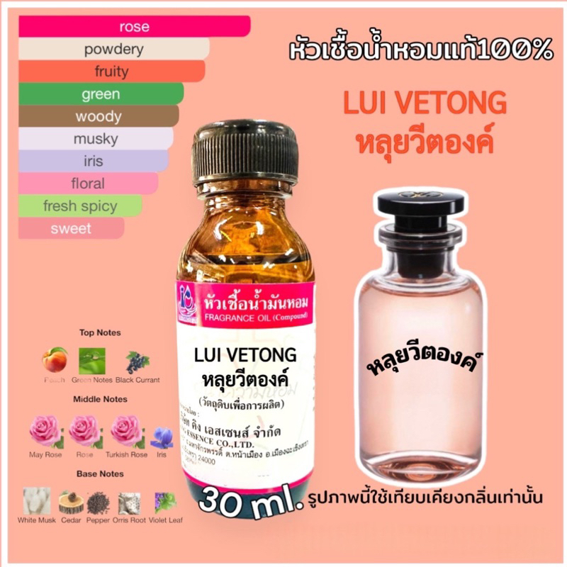 หัวเชื้อน้ำหอม 100% กลิ่น หลุยวีตอง LUI VeTONG ROSE 30ml