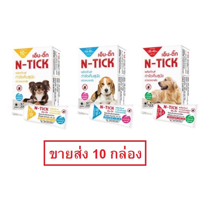 [10 กล่อง] N-Tick ยาหยด กำจัดเห็บสุนัข (เอ็น-ติ๊ก) ปลอดภัย