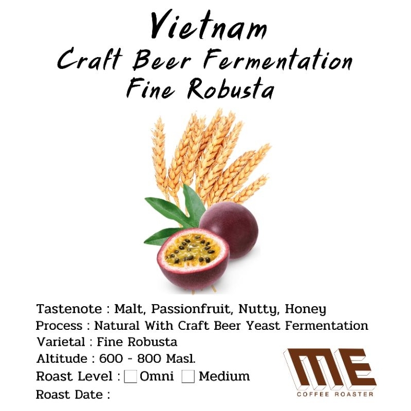 เมล็ดกาแฟ Vietnam Craft Beer Fermentation Fine Robusta