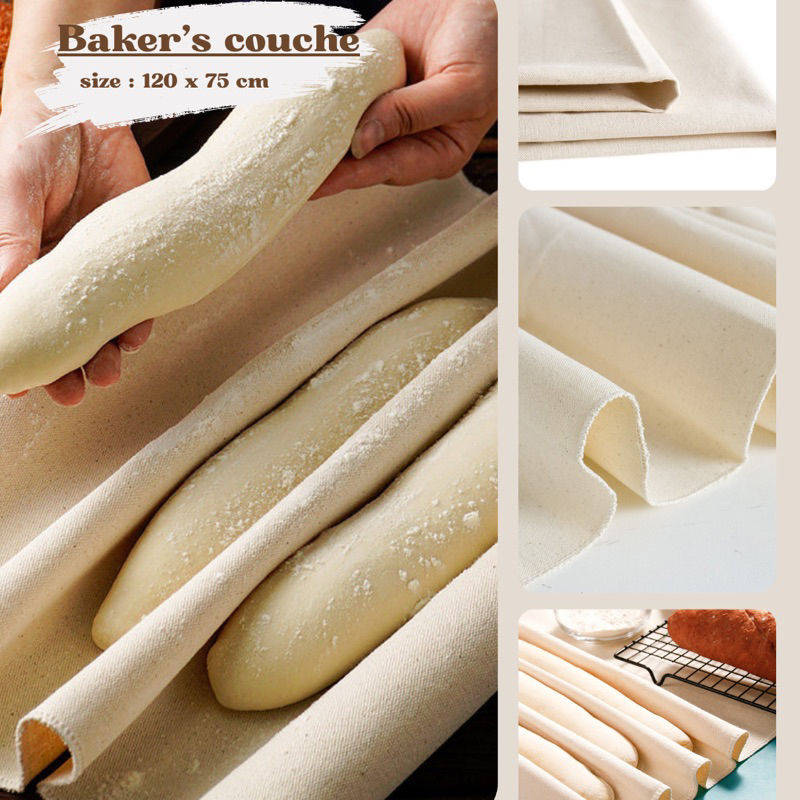 ผ้าหมักแป้ง ผ้าพักโดว์ขนมปัง  Baker’s Couche and Proofing Cloth 100% Cotton