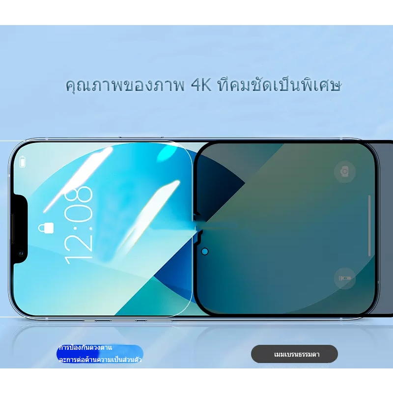 [มีกันขอบ] ฟิล์มกันมอง สำหรับiPhone 17 16 15 14 13 12 pro max 11 ฟิล์มกันเสือก ไอโฟน 8 6s Plus 7 XS XR ฟิล์ม กันมองข้าง - รูปที่ 4