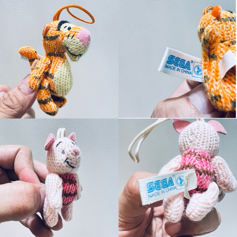 ขายคู่ พวงกุญแจ ตุ๊กตา ทิกเกอร์ พิกเล็ต งานถัก #tigger #piglet #knitted #knitting #disney #sega #ret