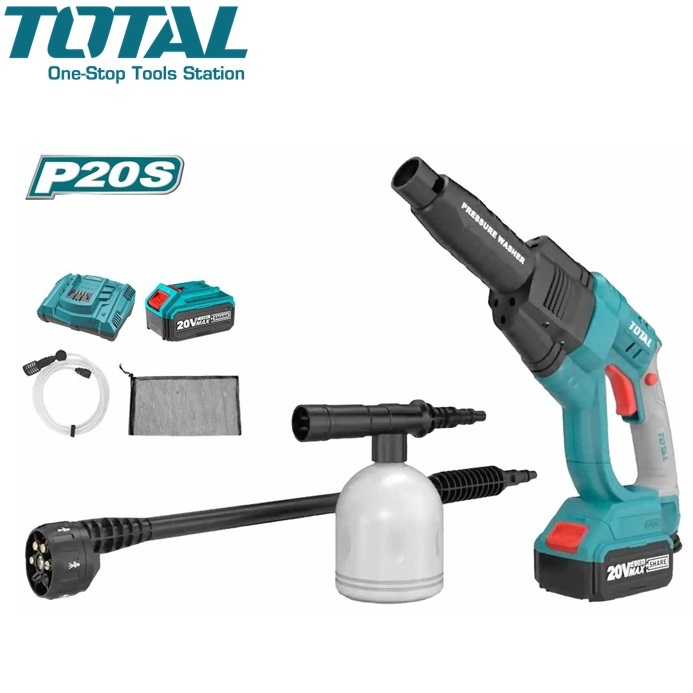 TOTAL เครื่องฉีดน้ำ ไร้สาย 20 โวลท์ (มาพร้อมอุปกรณ์) รุ่น TPWLI2008 / TPWLI20084 ( Lithium-Ion Press
