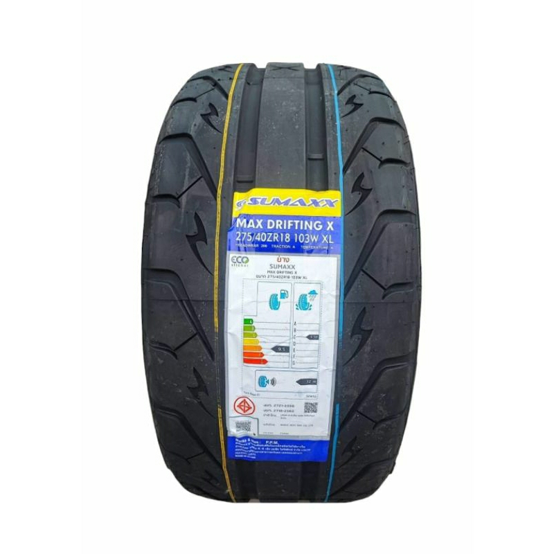 275/40R18 =2เส้น ดอกยางลายซิ่งยี่ห้อsumaxx ยางใหม่ปี2025ยางซอฟเทรดแวร์180  (ราคารวม2เส้น)มีบริการเก็
