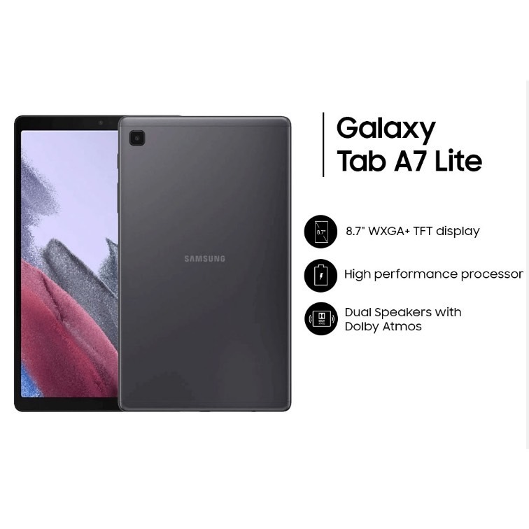 แท็บเล็ต Samsung Galaxy Tab A7 Lite LTE (3+32) หน้าจอ 8.7 นิ้ว แบตเตอรี่ 5,100mAh สินค้่าพร้อมจัดส่ง
