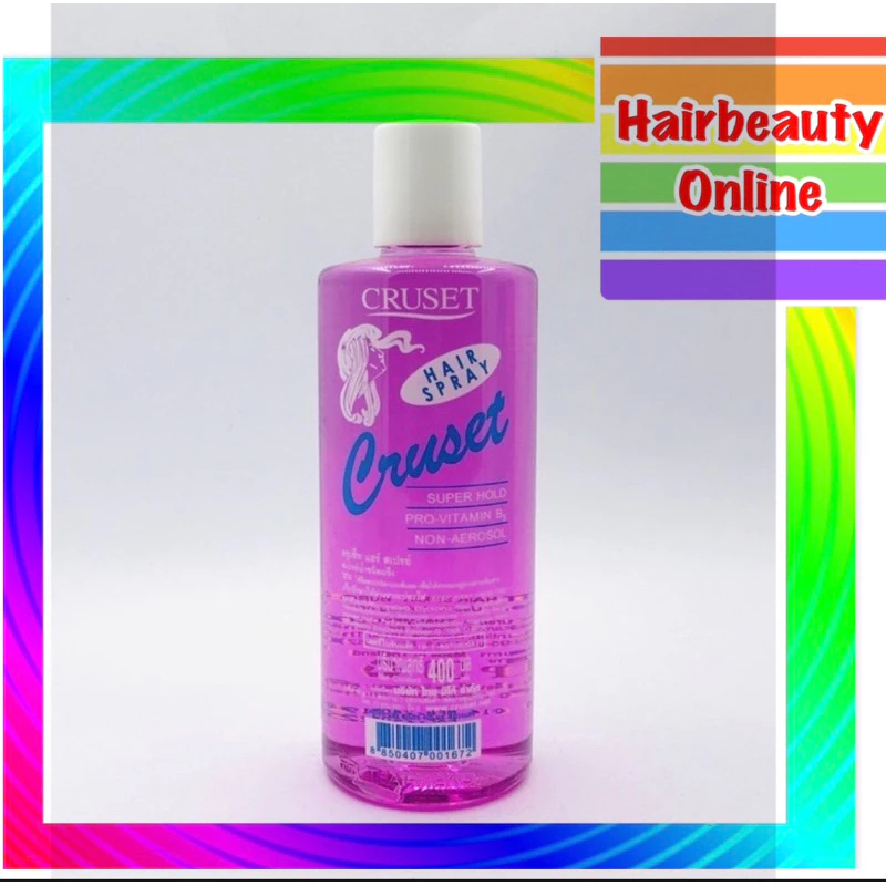 #Cruset #Hair #Spray #สเปรย์น้ำ#ชนิดแข็ง Refill Super Hold 400 ml.แบบเติมสีม่วง