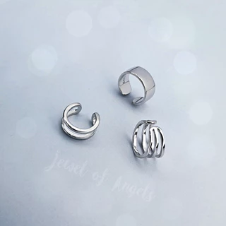 ต่างหูหนีบ Ear Cuff รุ่น Energy เงินแท้S925 ต่างหูคลิปหนีบแฉก 3แบบ สีเงิน Silver925