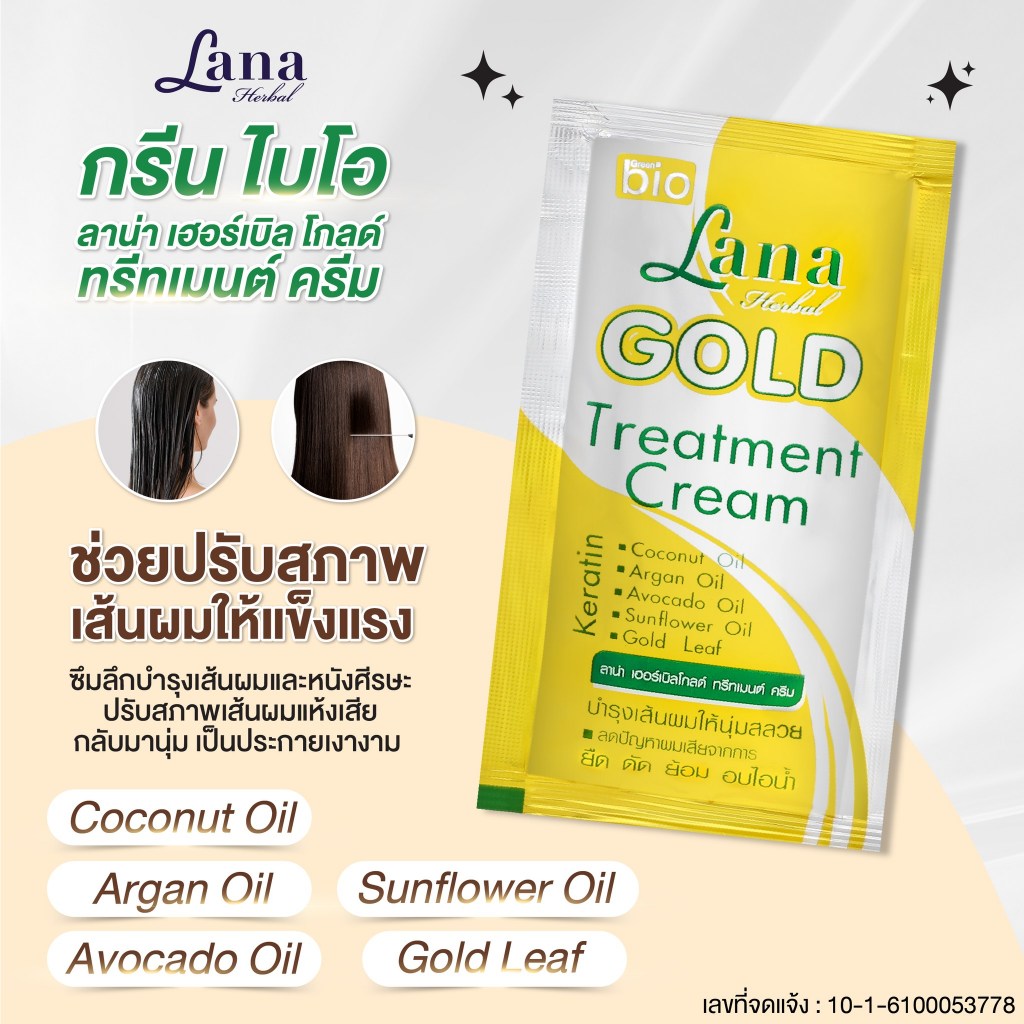 [กล่อง x24] กรีนไบโอ ลาน่า เฮอร์เบิล ทรีทเมนต์ ครีม 30ml Green Bio Lana Hair Herbal Treatment Cream 30ml