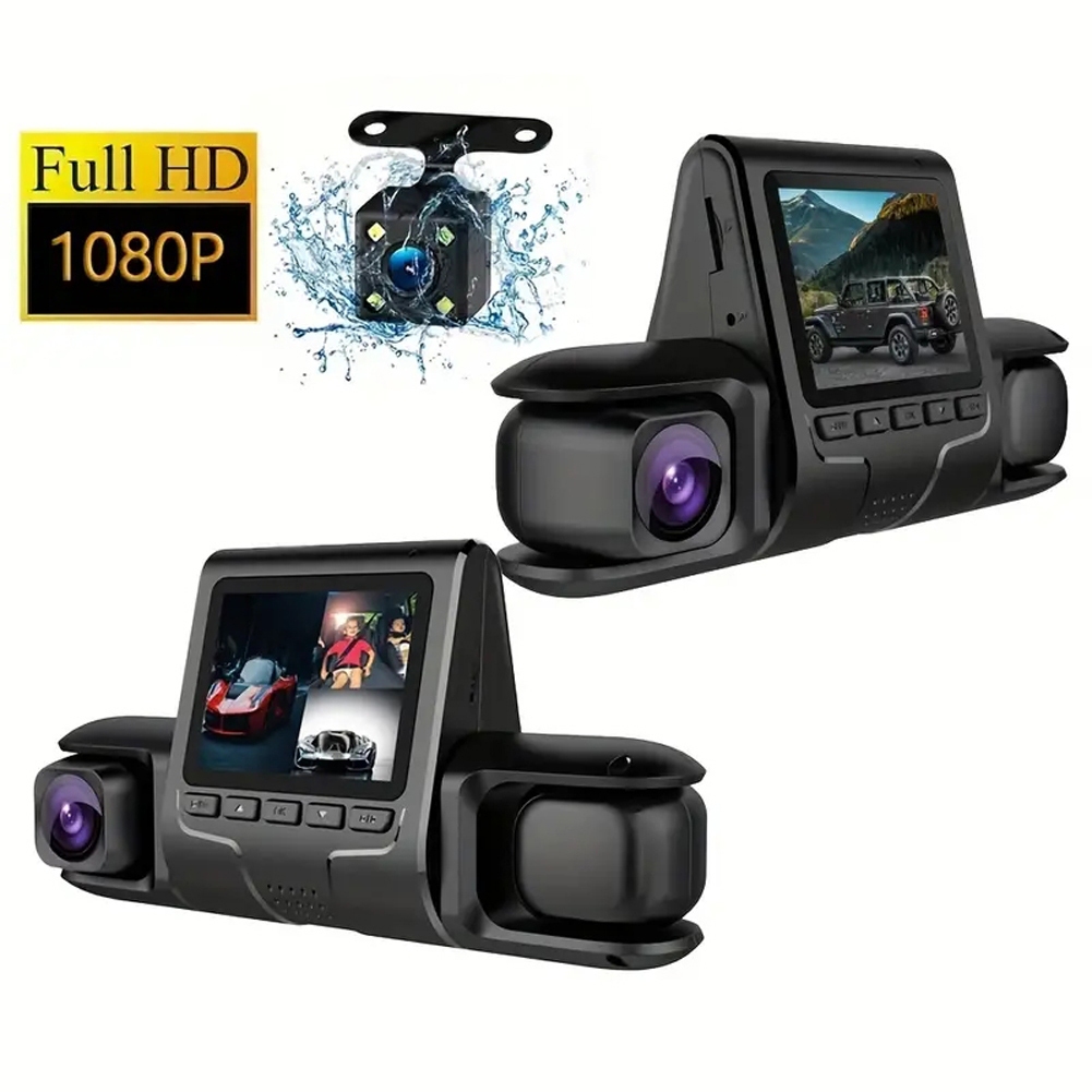 Car Camera กล้องติดรถยนต์ รุ่นใหม่ล่าสุด Full HD Car Camera 3เลนส์ Full HD 1080P (ด้านหน้า+ภายในรถ+ถอยหลัง) กล้องติดรถย