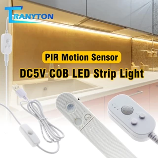 ไฟเส้นเซนเซอร์ ไฟเส้น LED COB พร้อมเซนเซอร์ PIR ตรวจจับการเคลื่อนไหว ไฟติดตู้เสื้อผ้าสำหรับตู้เสื้อผ้า กลางคืน ไฟอัตโนมั
