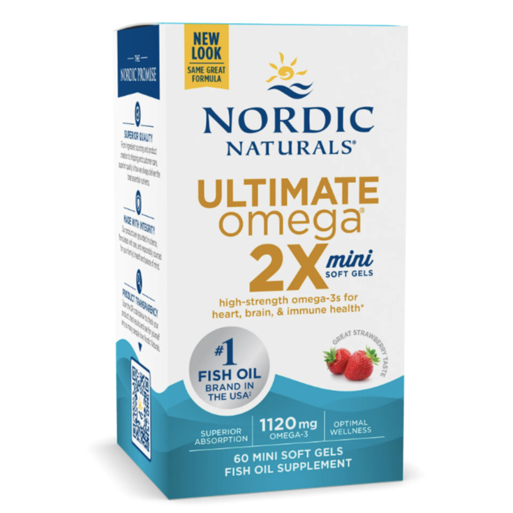 2X Mini Nordic Naturals 1120 mg Omega-3 เม็ดเล็กทานง่าย น้ำมันปลาบริสุทธิ์ บำรุงหัวใจและสมอง