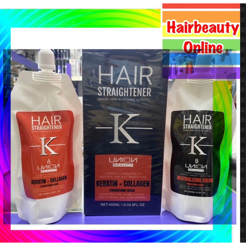 #UNION #BEAUTY keratin&collagen #ครีมยืดผม #ยูเนี่ยนบิวตี้ #ยืดถาวร 400+400 มล