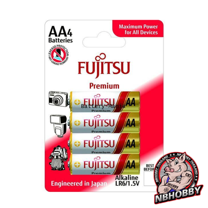 Fujitsu Premium LR6(4B)FP ขนาด AA 1.5V แพค 2 ก้อน