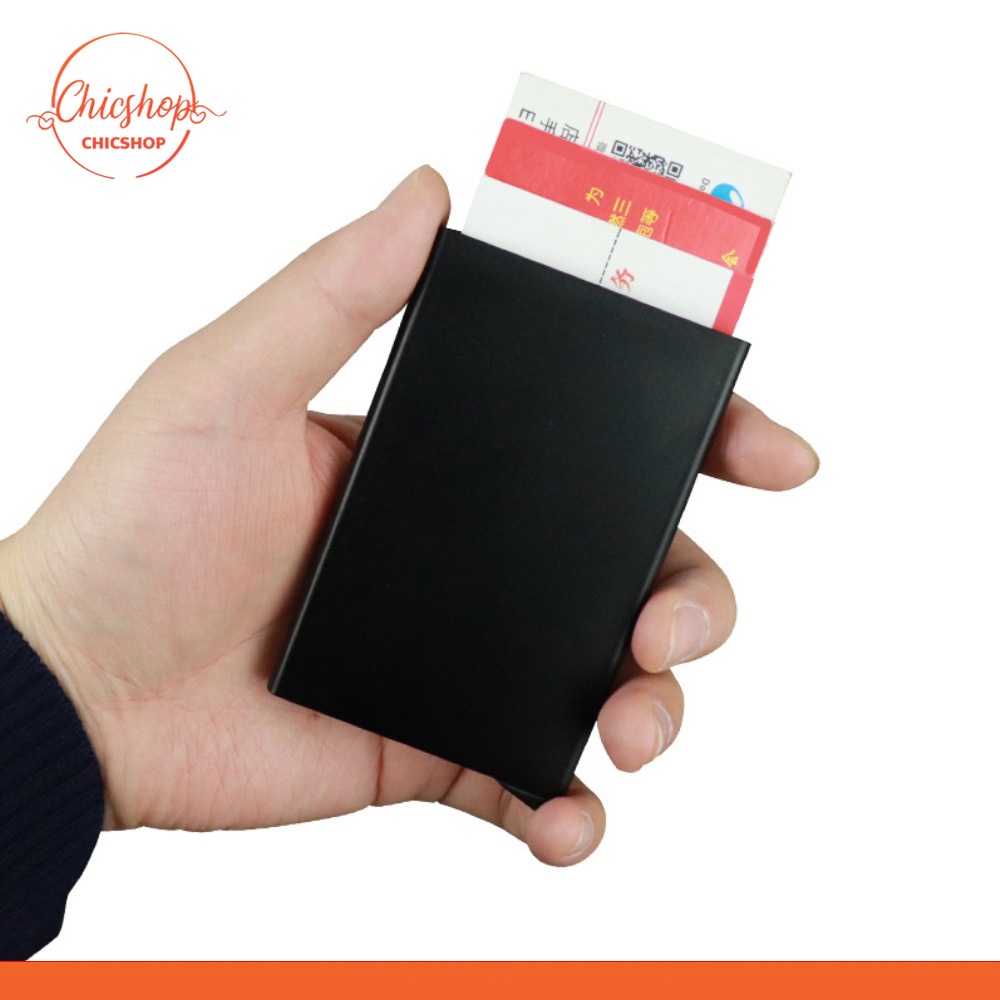 chishop กล่องบัตรเครดิต แบบป๊อปอัพอัตโนมัติ ทำจากอลูมิเนียมอัลลอยด์ อเนกประสงค์ กระเป๋าใส่บัตรเครดิต