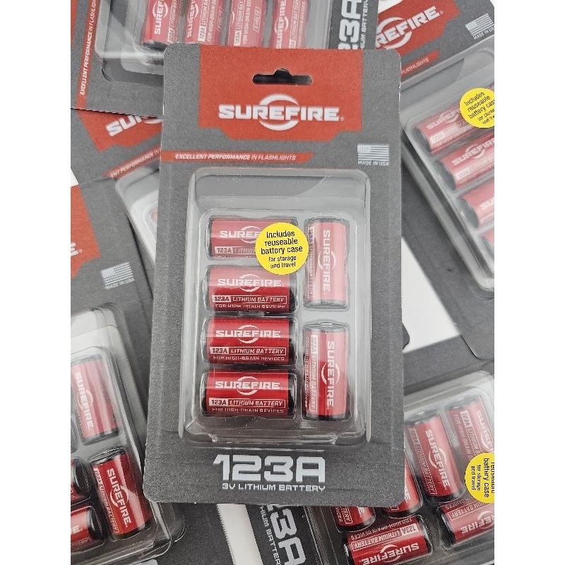 Surefire​ 123A​ CR123A​ (แพ็ค​ 6​ ก้อน)​  LITHIUM​ BATTERIES​  3-Volt  ของแท้​ 100%  ผลิตจากประเทศ​ 