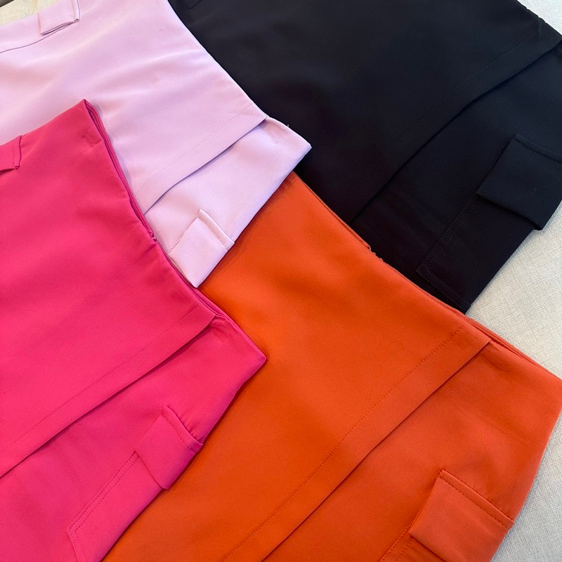 กระโปรงสั้นเอวสูงซิปหลัง Baggy (S-6XL) - Mesave