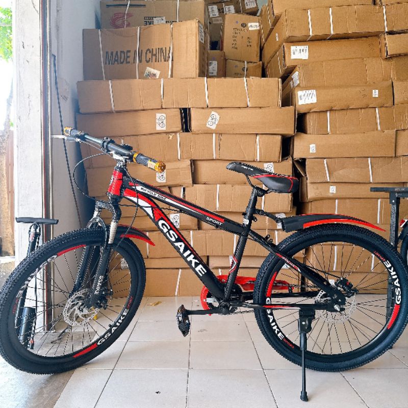 (25)จักรยาน 24" แดงดำ NOBU เหมาะสำหรับเด็กโต ผู้ใหญ่ รหัสสินค้า 10381883 รหัสบาร์โค้ดกล่อง 20006044