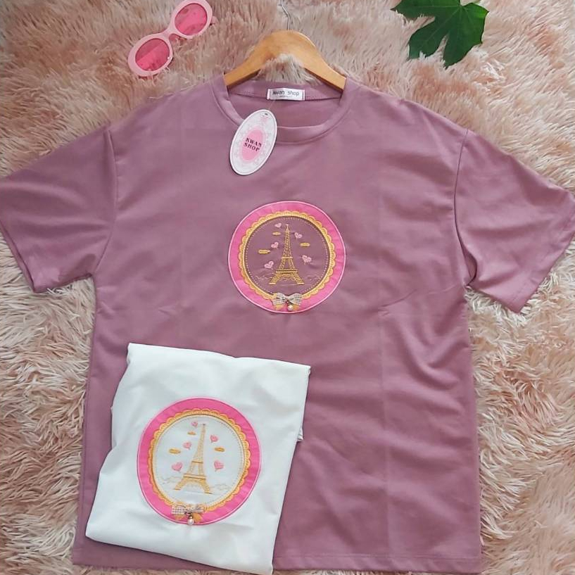 เสื้อยืดงานปัก ป้าย  kwan shop