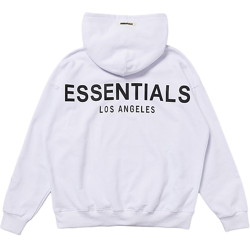 ESSENTIALS BACK LOGO 3M LA HOODIE (WHITE)