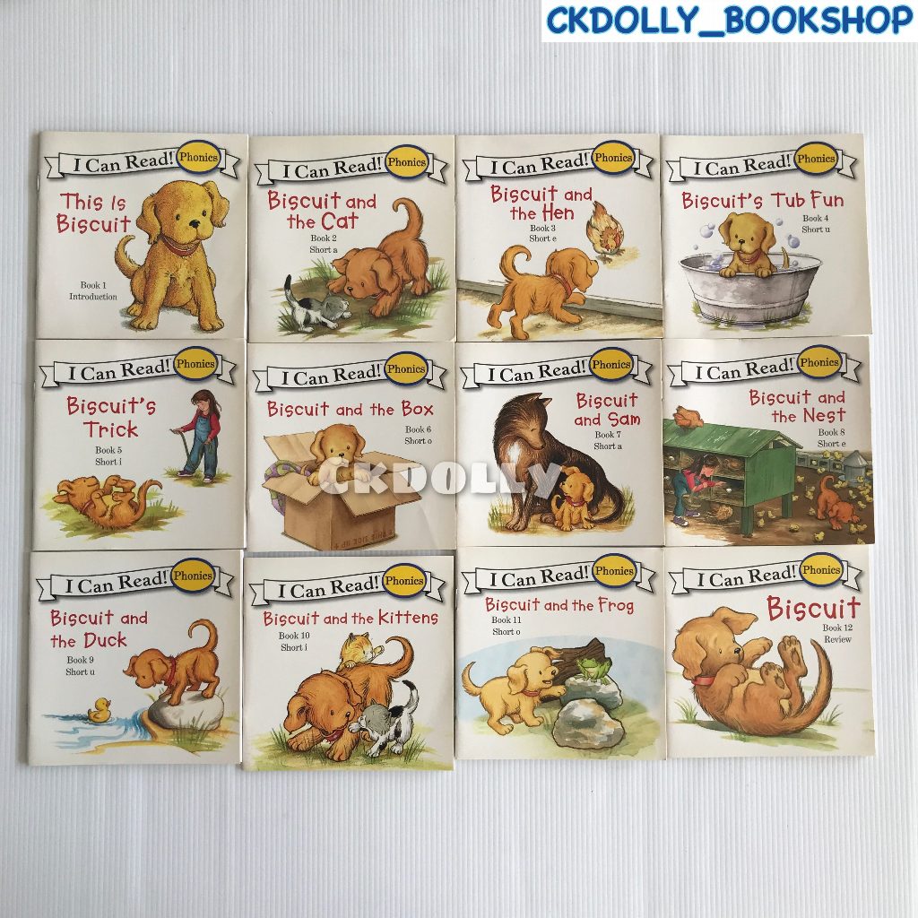 หนังสือเด็กภาษาอังกฤษ: I Can Read! Phonics: Biscuit Phonics Fun 12เล่ม- HarperCollins