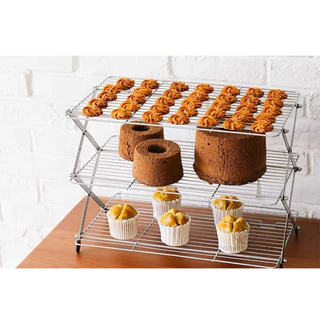 ตะแกรงพักขนม 3 ชั้น ที่พักเค้ก ตะแกรงพักคุกกี้