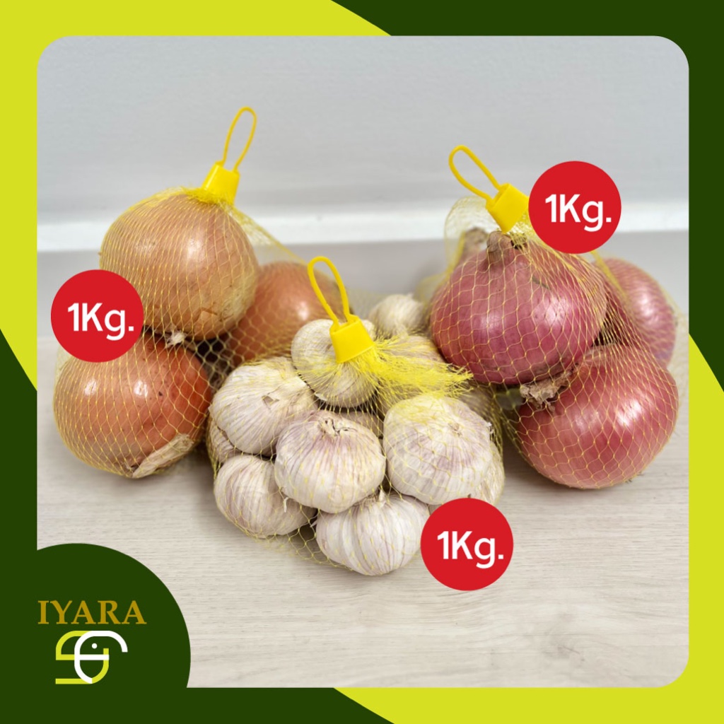 🧅 เซ็ตสุดคุ้ม 🧄 กระเทียมจีน หอมแขก หอมใหญ่ อย่างละ1กิโล 🌰