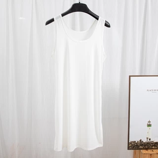 #4183 เสื้อซับในผ้าโพลี ขนาดยาว ผ้าเกรดพรีเมี่ยม ผ้านิ่มเด้งใส่สบาย ไม่ร้อน #ชุดกระโปรงซํบใน--L XL XXL