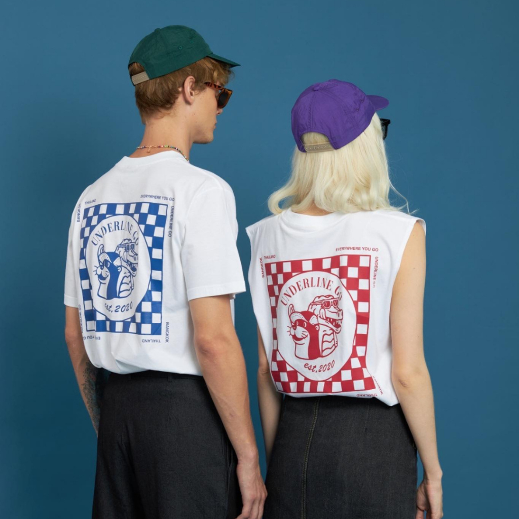 Checker Tank Top เสื้อกล้ามลายตาราง cotton 100% Underlinebags – โปรปัง