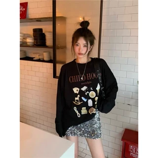 ส่งทันที Cici(NO. 5603/6069)Long sleeve เสื้อแขนยาวสกรีนลายสุดเกาหลี ใส่แมตช์ยีนส์น่ารักสุดๆ
