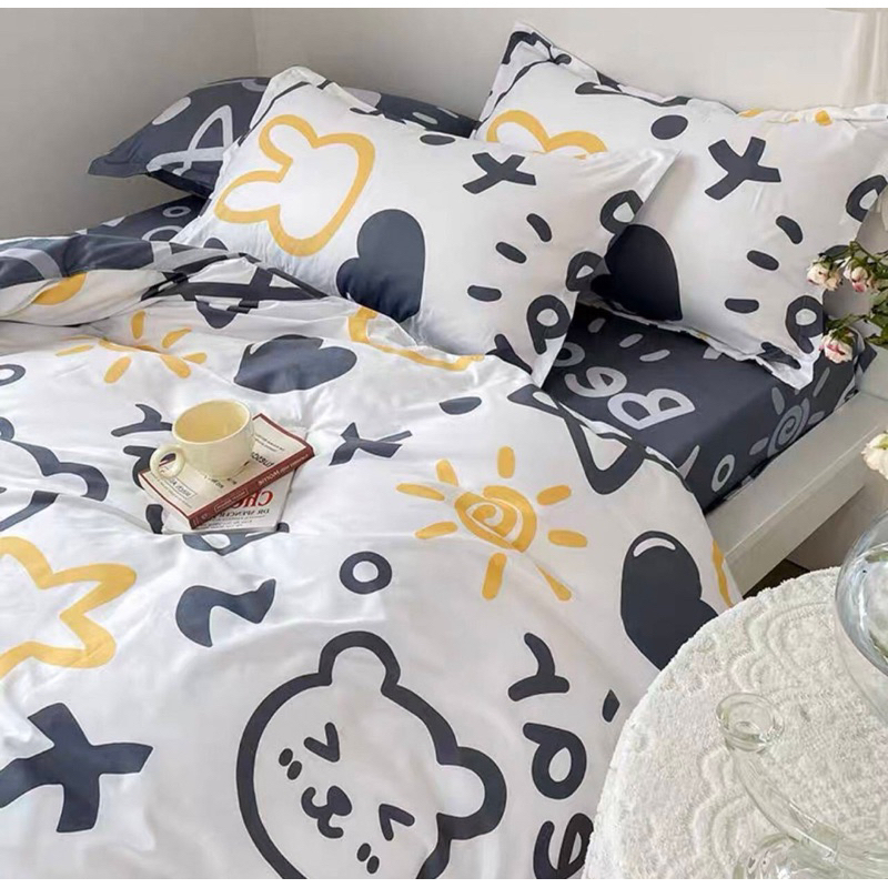 ส่งสินค้าทุกวัน ❗️ ชุดผ้าปูที่นอน 6 ชิ้น โทนดำเทาสำหรับคนเท่ๆ คุมโทนสุดๆ มีหลายแบบให้เลือก - รูปที่ 4