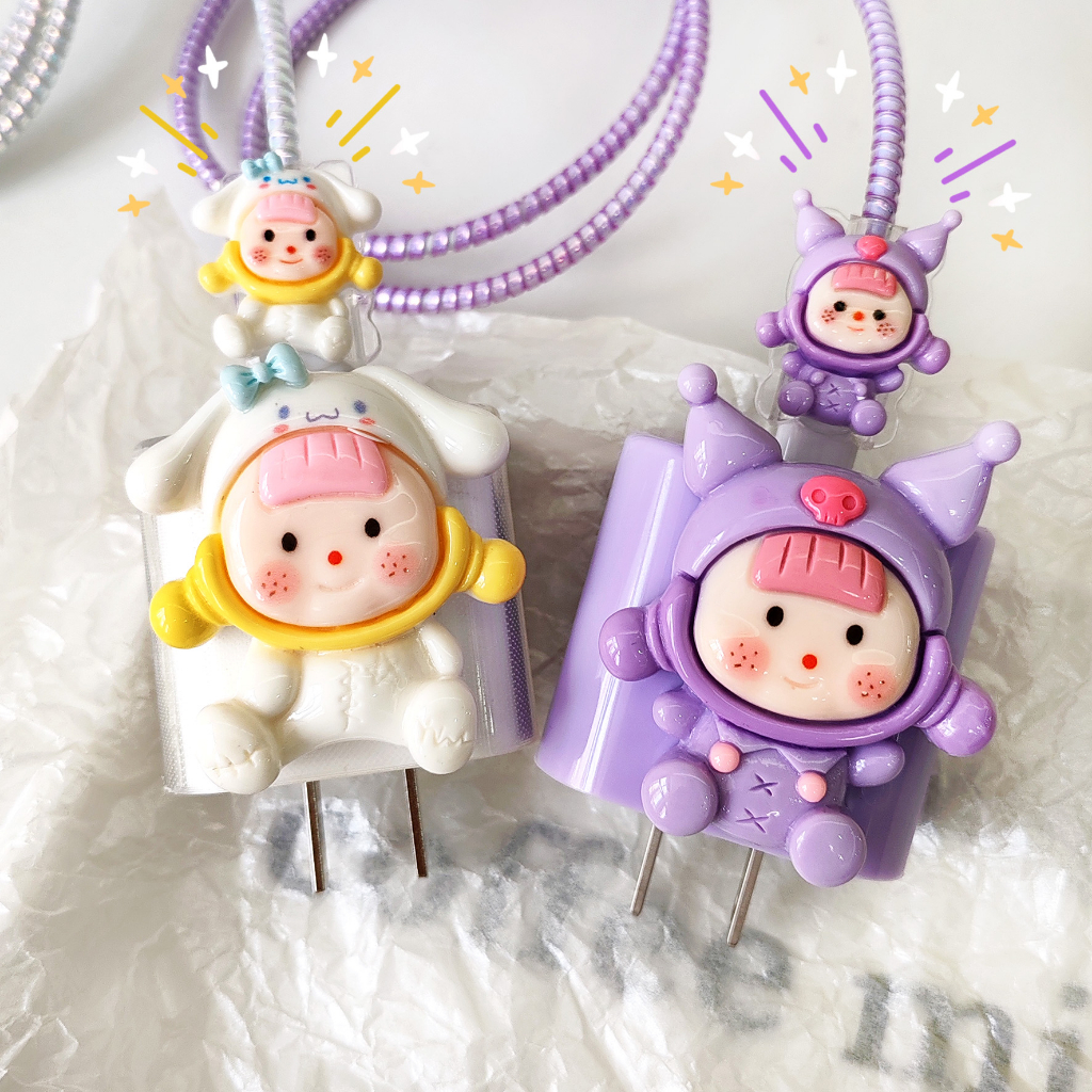 เคสหัวชาร์จ ลายการ์ตูน ตัวถนอมสาย USB 20w 18w
