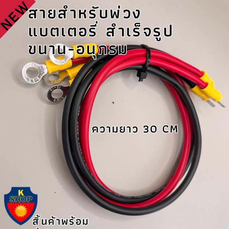 สายต่อเข้าแบตเตอรี่ สายพ่วงแบตเตอรี่ สายพ่วงแบตลิเธี่ยม พร้อมหัวหางปลากลม สำหรับขันน๊อตพ่วงแบตเตอรี่หรือต่องานDIYต่างๆพร