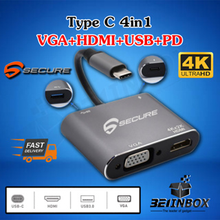 ราคาลดเพิ่ม 40 Code: 0M5G8 ของแท้ SECURE 4In1 แปลง Type C USB 3.1 to HDTV+VGA+USB 3.0+PD พร้อมส่ง จากไทย