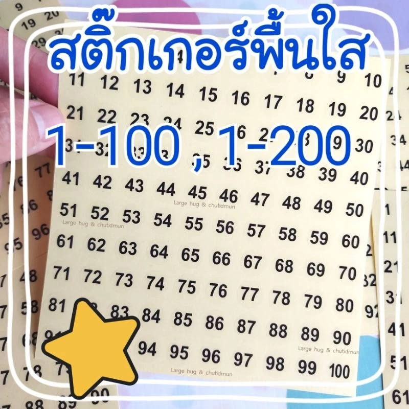 สติ๊กเกอร์ใส 1-10 , 1-20 , 1-50 , 1-500 เส้นผ่าศูนย์กลาง 1 ซม.กันน้ำ