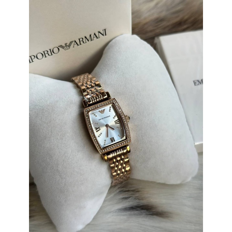⌚️Armani Italy Crystal Silver Dial Ladies Watch