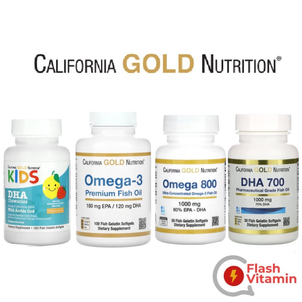 [Lot ใหม่] California Gold Nutrition , Omega 3 , Omega 700 , DHA 800, Children DHA  -น้ำมันปลา / น้ำ