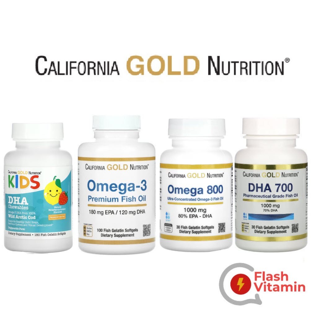 [Lot ใหม่] California Gold Nutrition , Omega 3 , Omega 700 , DHA 800, Children DHA  -น้ำมันปลา / น้ำมันปลาเด็ก / โอเมก้า