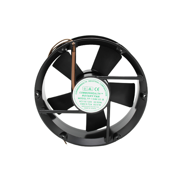 FP-108K S1BW พัดลมระบายความร้อน 8″ ทรงกลม (⌀220*60mm.) 110V, 220V, 380V Axial Fan COMMONWEALTH