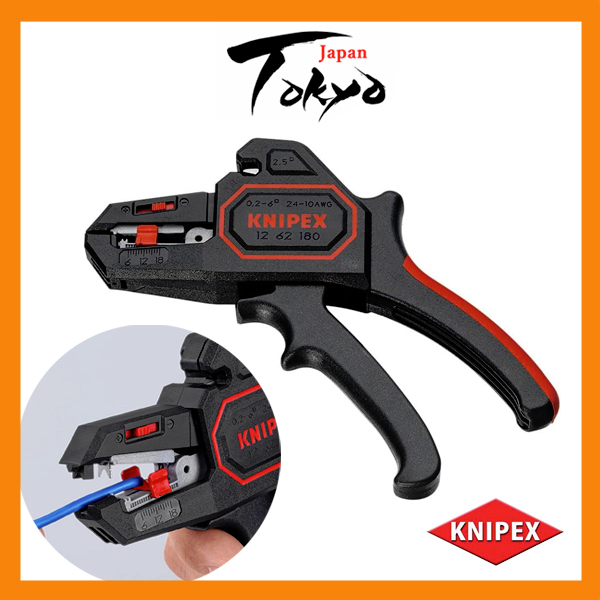 KNIPEX 12 62 180 คีมปอกสายไฟ Automatic Insulation Strippet 1262180