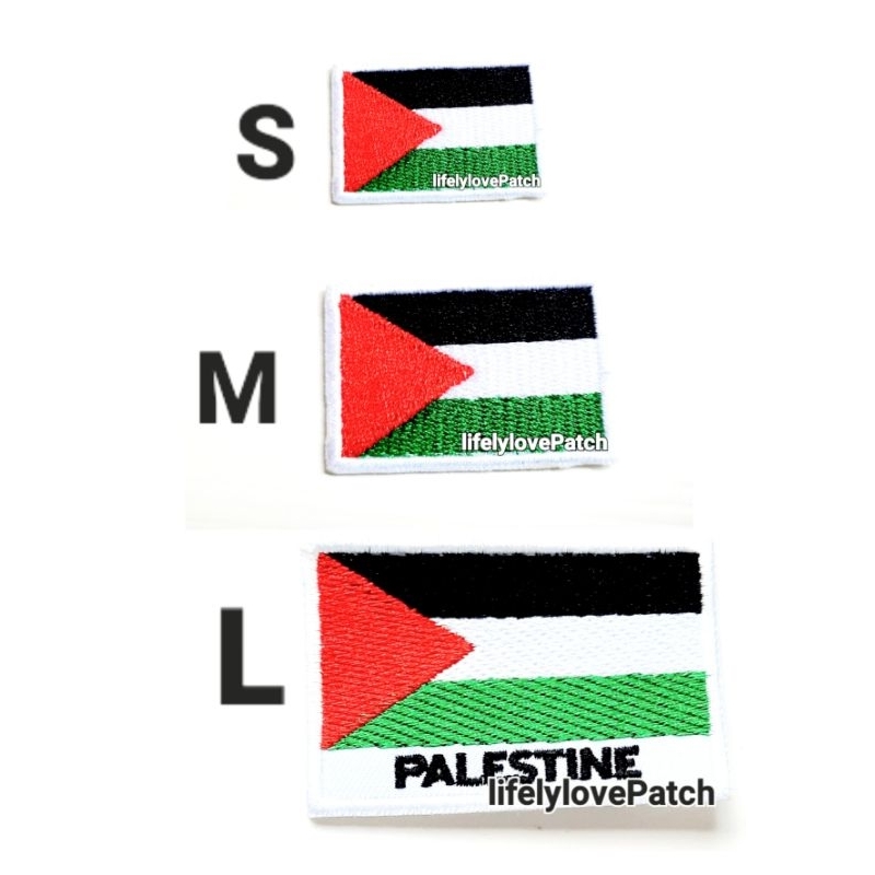 ธงปาเลสไตน์ Palestine flag อาร์มธงชาติ ปาเลสไตน์ แบบเย็บ-รีดติดเสื้อ กระเป๋า หมวก