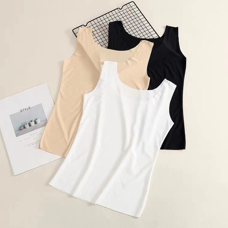#3258 เสื้อกล้ามไร้ขอบ ผ้าเย็นเบาสบายใส่แล้วไม่ร้อน เสื้อซับในไร้ขอบ size L/XL/XXL ราคาขายส่ง จัดส่งในวันเดียวกัน