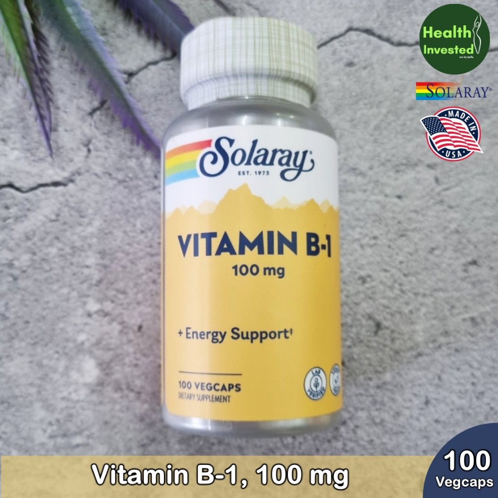 <Solaray> Vitamin B-1, 100 mg 100 Vegcaps วิตามินบี1