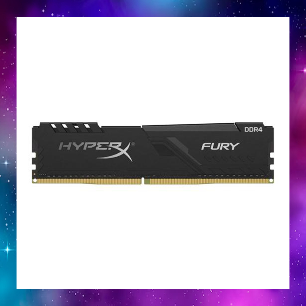 16GB (16GBx1) DDR4/2666 RAM PC (แรมพีซี) KINGSTON HyperX FURY BLACK (HX426C16FB3/16) ใช้งานปกติ ประกันLT
