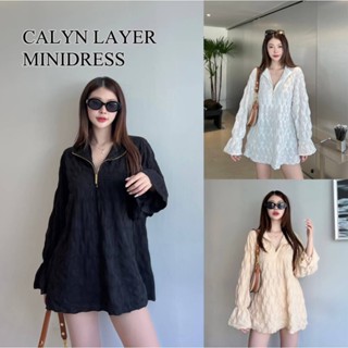 CALYN LAYER MINIDRESS : เดรสตัวยาวแขนยาวเกาหลีซิปทอง ผ้านิ่ม…