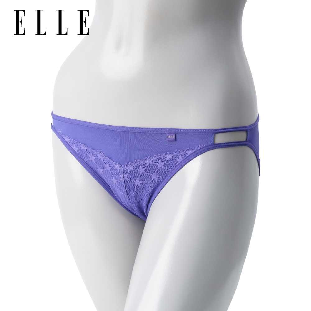 ELLE กางเกงชั้นในเกรด A ของแท้ ทรง BIKINI ผ้าไมโครไฟเบอร์ แต่งผ้าลูกไม้ QU9090 SIZE M WH6 PU