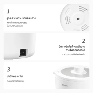 Simplus หม้อไฟฟ้าอเนกประสงค์ 1000W กระทะเคลือบเซรามิก อาหารไม่ติดพื้นผิว DZGH010