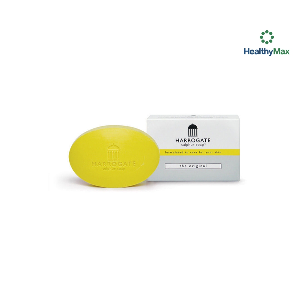 Harrogate Sulphur Soap สบู่ฮาโรเกต สบู่ ฆ่าเชื้อ แบคทีเรีย รักษาสิว บำรุงผิว จากบ่อน้ำแร่ประเทศอังกฤษ แท้ 100%