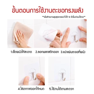 ตะขอทรงพลัง ตะขอตะปู Powerhook 4 ชิ้น ติดแน่น ได้ทุกพื้นผิว ไม่ต้องเจาะผนัง