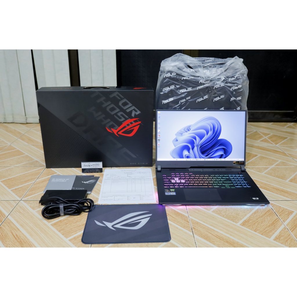 ASUS ROG STRIX G17 GL743QE-HX088T ประกันศูนย์ยาว 1 ปี อุปกรณ์ครบกล่อง