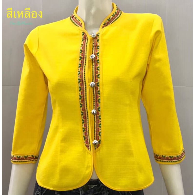 เสื้อผ้าฝ้ายซินมัยสีขาว(อก34-48) - รูปที่ 4